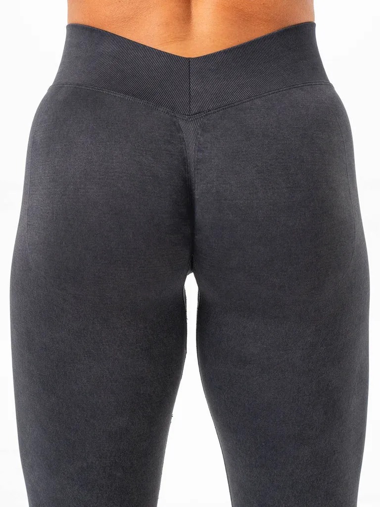 Stonewash Seamless V Back Legging - Mint