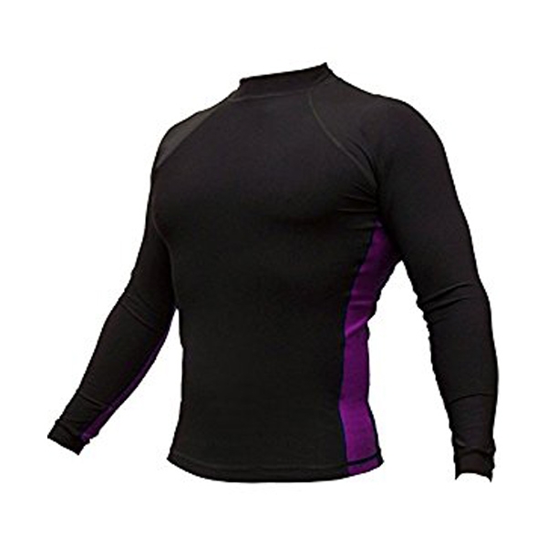 MMA Rash Guard 292 - Long Sleeve Compression Rash Guard Black / Purple | BJJ, MMA, No-Gi | Furrln Fabrics Pakistan