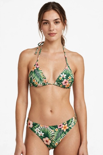 Tropical Print Triangle Bikini Set - Floral Palm Bikini | Furrln Swim