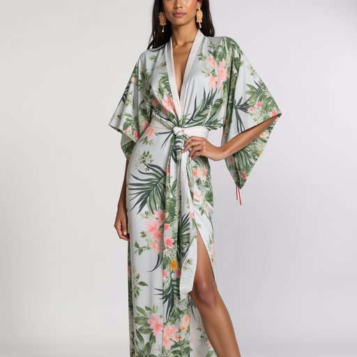 Tropical Elegance Kimono Robe